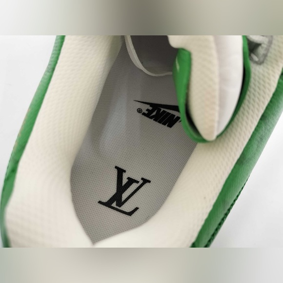 🔥NEW! Louis Vuitton x Nike•Virgil Abloh Air Force 1 Sneakers White/Green - Picture 5 of 7